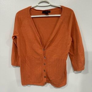 Willi Smith Women's Orange Cardigan Sweater